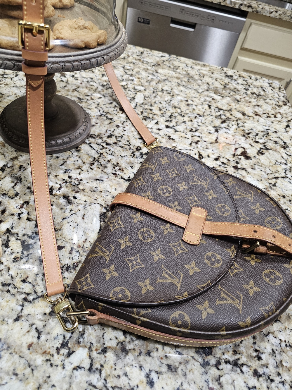Louis Vuitton Brown Monogram Crossbody Saddle Bag - Picture 5 of 8